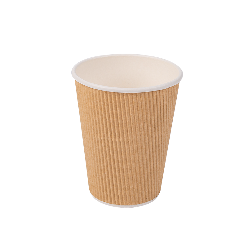 12oz jednorazové biologicky odbúrateľné poháre z vlnitého papiera