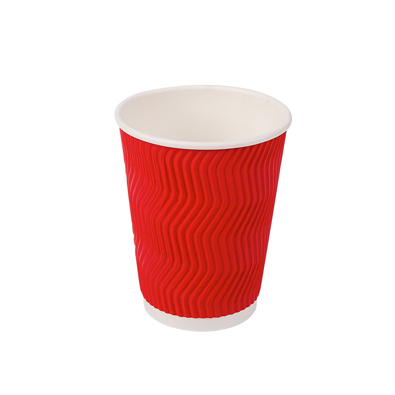 12oz jednorazové biologicky odbúrateľné poháre z vlnitého papiera