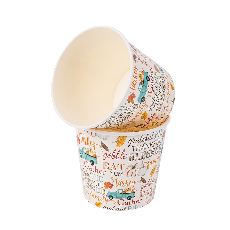32oz jednorazové biologicky odbúrateľné papierové zmrzlinové poháre