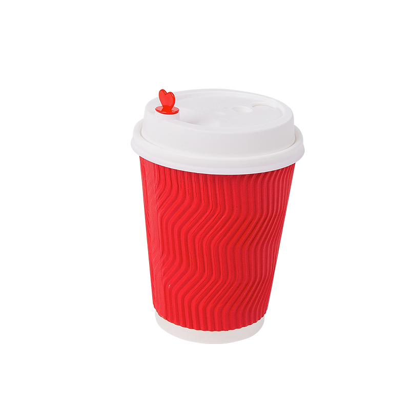 12oz jednorazové biologicky odbúrateľné poháre z vlnitého papiera
